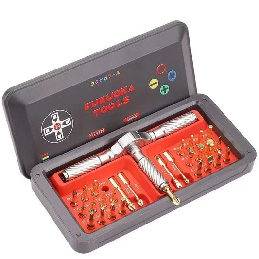 Fukuoka ratchet screwdriver set 30-in-one Plum Blossom Hex screwdriver versatile household set FO-9229