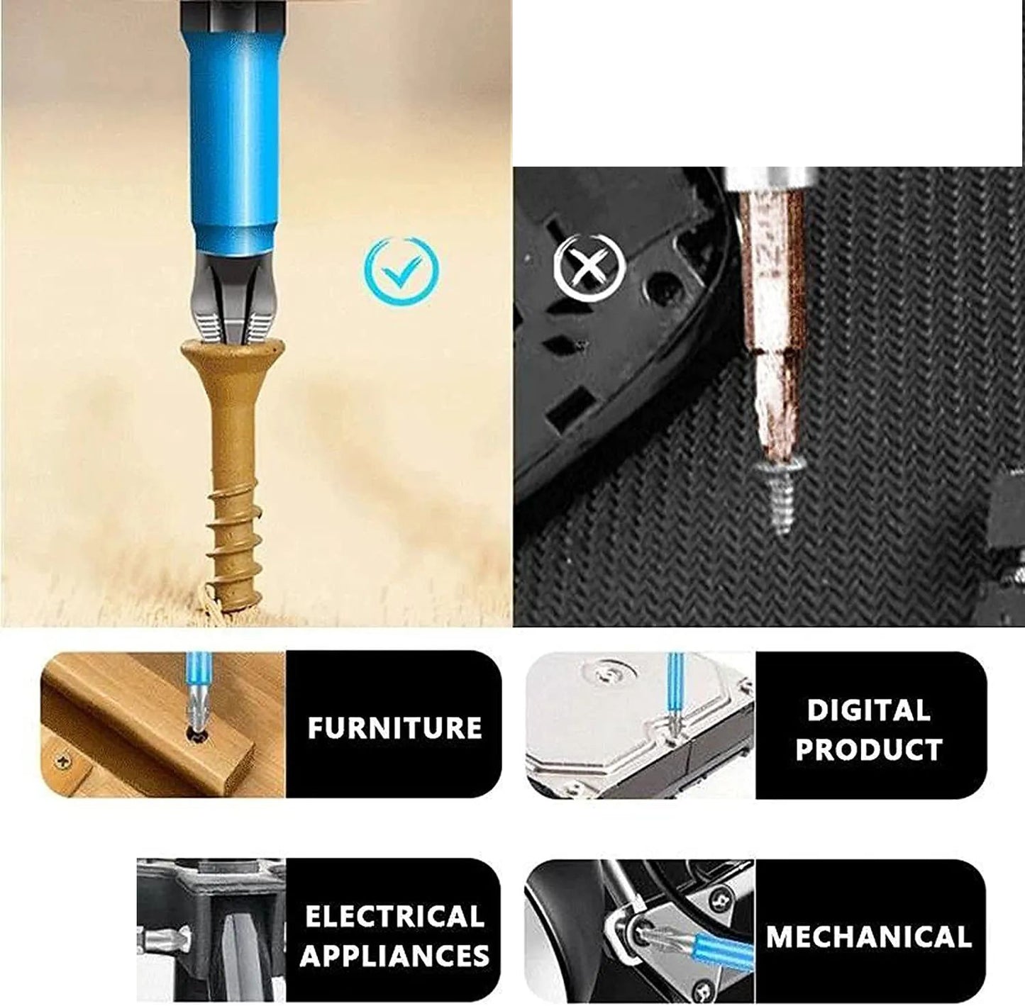 Six groups of screwdriver and magnetic device