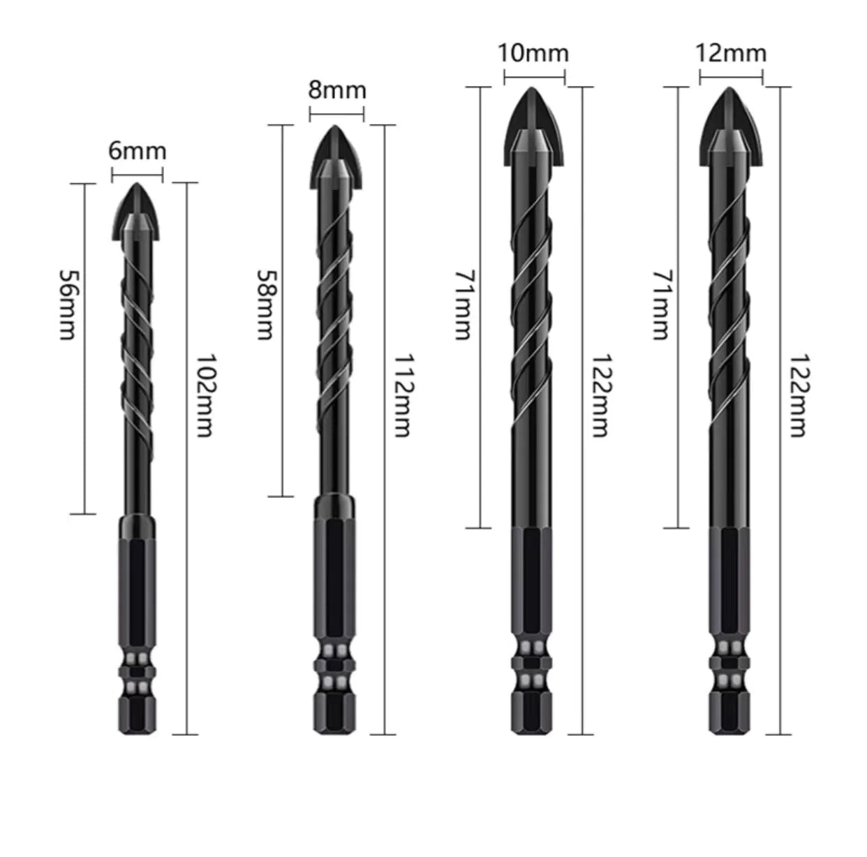 5 high steel titanium-plated shank drills