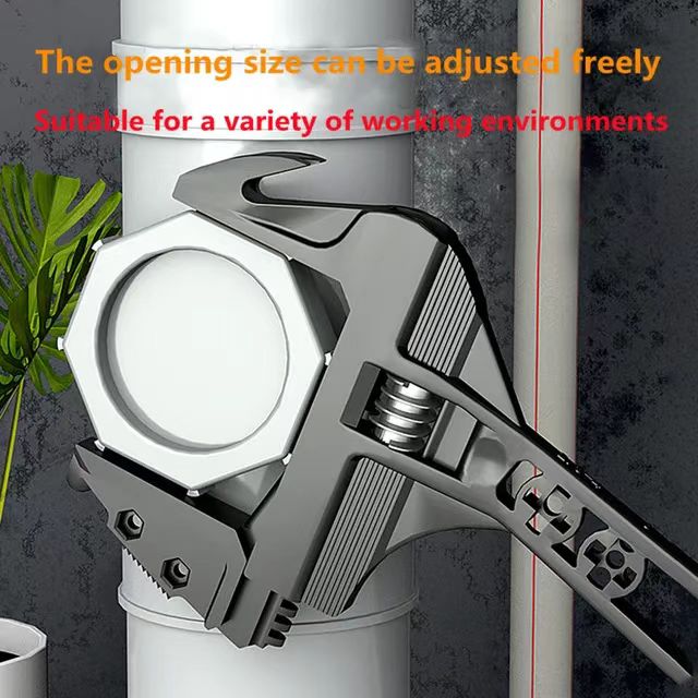 Universal Short Handle Adjustable Bathroom Wrench Water Heater Faucet Installation Tool Drainer Pipe Movable Wrench