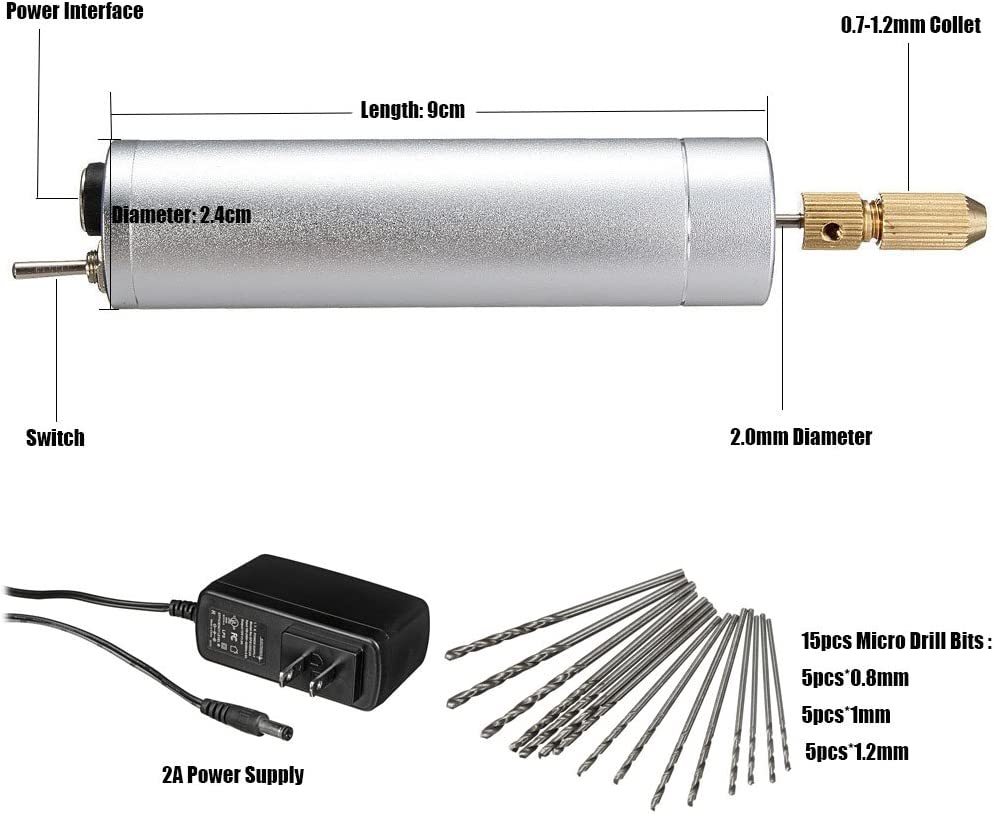 Diarypiece Manual Drill Micro Twists Drill, Adjustable Mini Handheld Electric Aluminum Drill