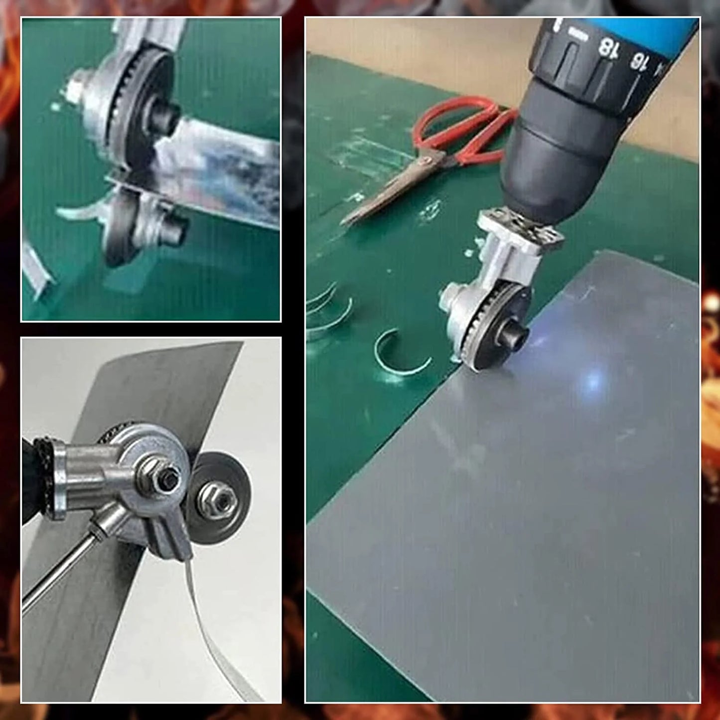 New Electric Drill Plate Cutter,Metal Nibbler Drill Attachment with Adapter, DIY Metal Drill Attachment, Sheet Metal Knife for Cutting Iron, White Sheet, Steel,Copper, Aluminum(less than 1mm)