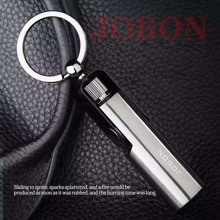 New Custom Logo Oil Matchstick Cigarette Lighter Novel Fancy Keychain Design Metal Lighter Gift Box For Smoking Accessory