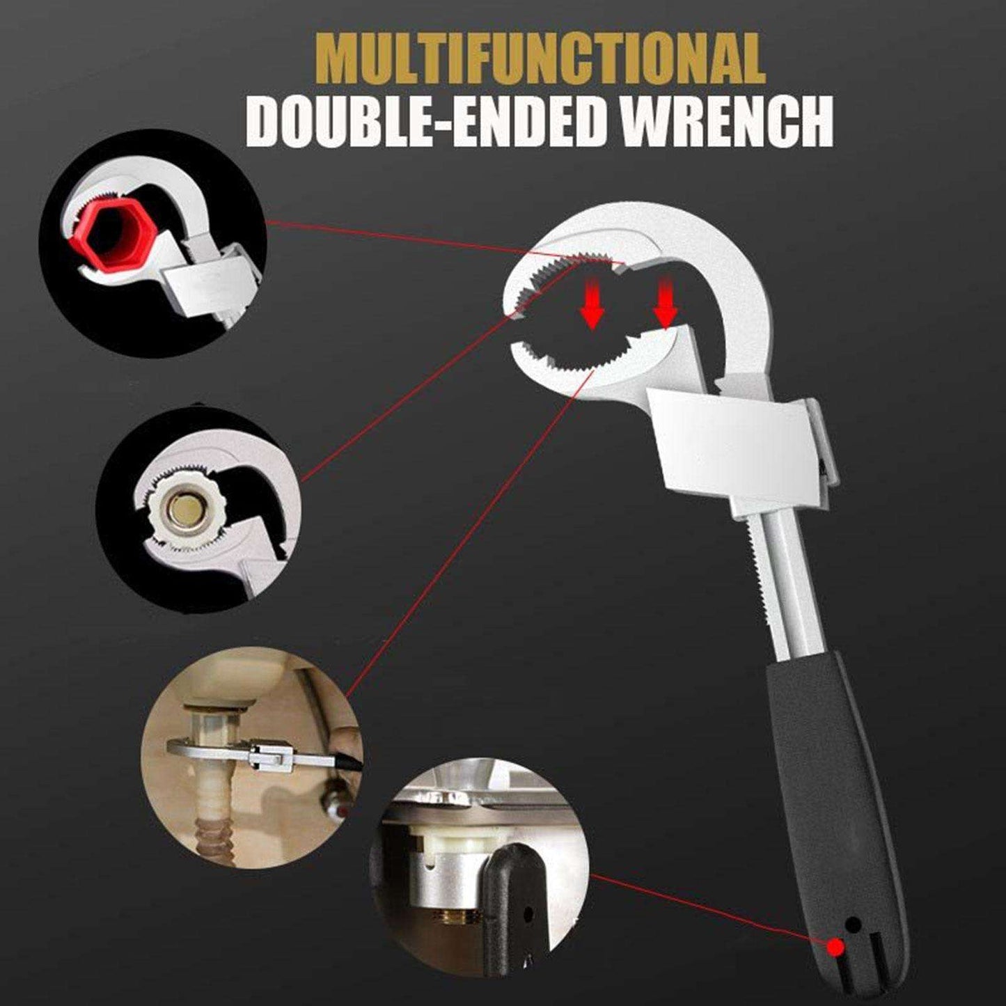 Adjustable Wrench Universal Spanner Multi-function Hand Tools Sink Water Pipe 80mm Bathroom Wrench