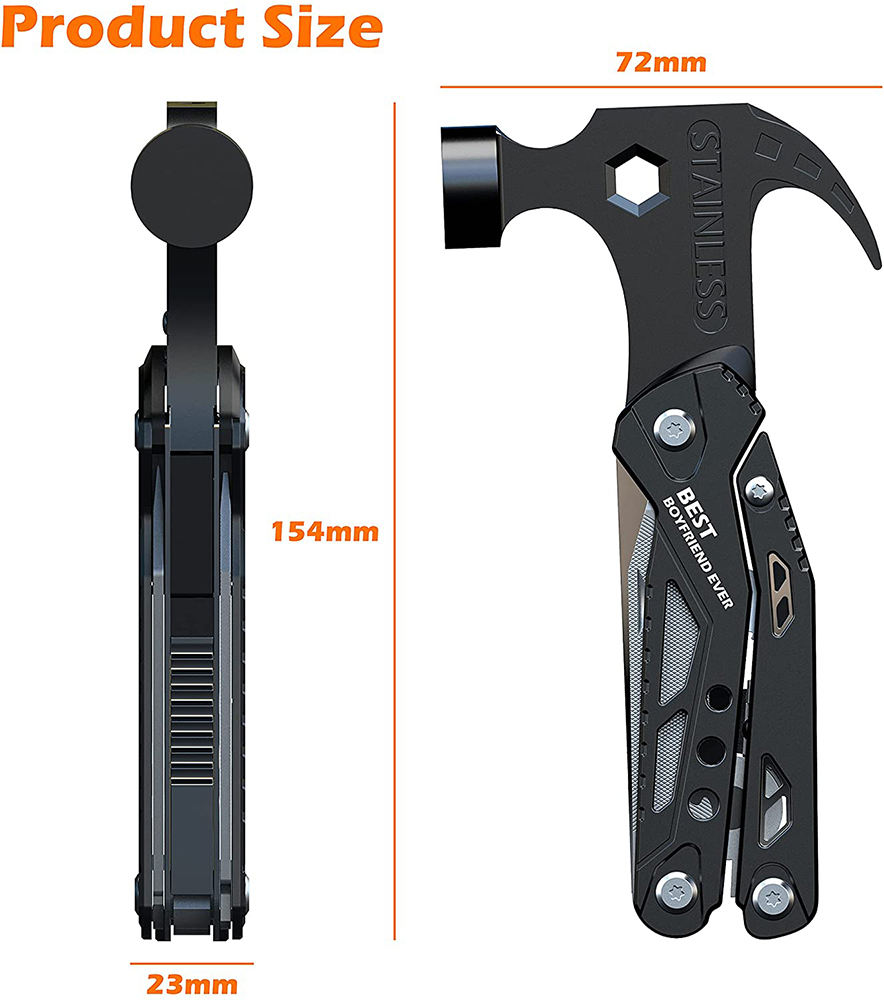 camping outdoor equipment multi-function Survival Hammer, All in One Tools Multi Tool with Knife