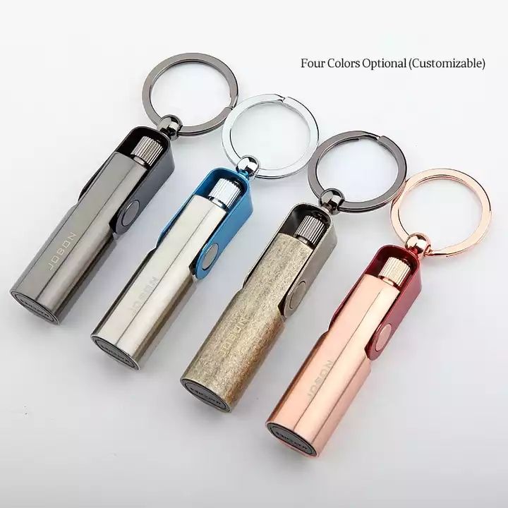 New Custom Logo Oil Matchstick Cigarette Lighter Novel Fancy Keychain Design Metal Lighter Gift Box For Smoking Accessory