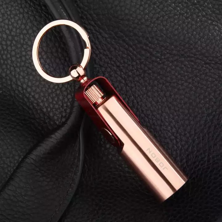 New Custom Logo Oil Matchstick Cigarette Lighter Novel Fancy Keychain Design Metal Lighter Gift Box For Smoking Accessory