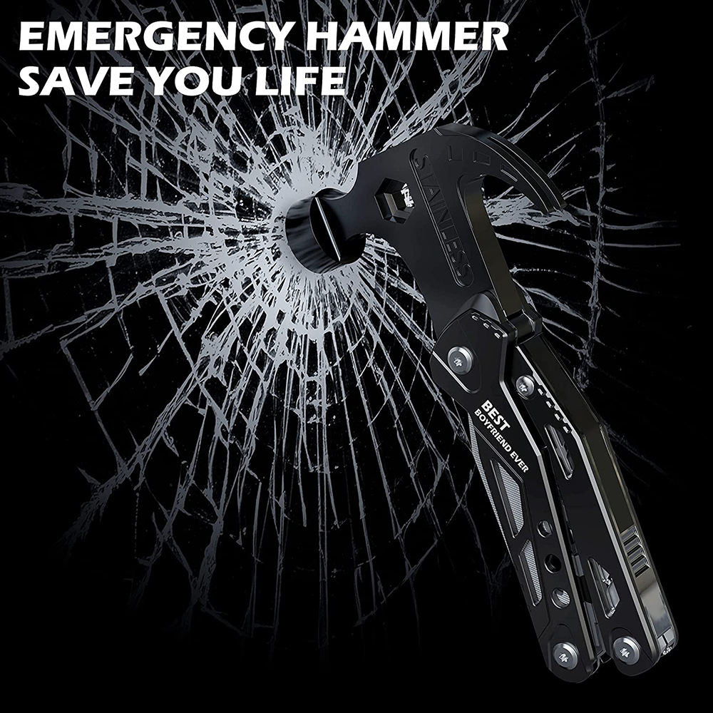 camping outdoor equipment multi-function Survival Hammer, All in One Tools Multi Tool with Knife